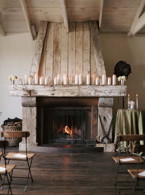 interior design wooden fireplace