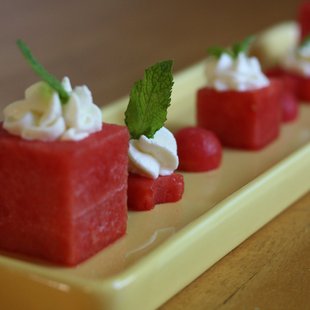 watermelon and feta cheese mousse